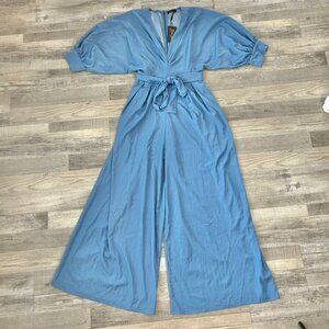 Goodtime USA NWT Wide Leg Jumpsuit Dolman Sleeve, Tie Belt, V-Neck D47